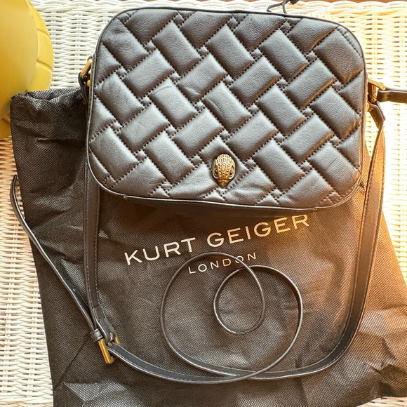 Kurt Geiger Handbags - Kurt Geiger Black Quilted Kensington Leather Crossbody
